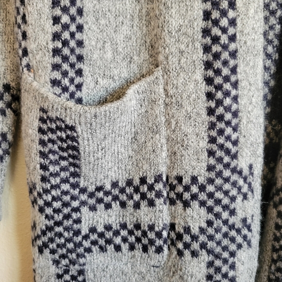 APT.9 Plaid grey and blue long cardigan - Picture 3 of 4